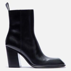 Alexander Wang Black Leather Square Toed Ankle Boot